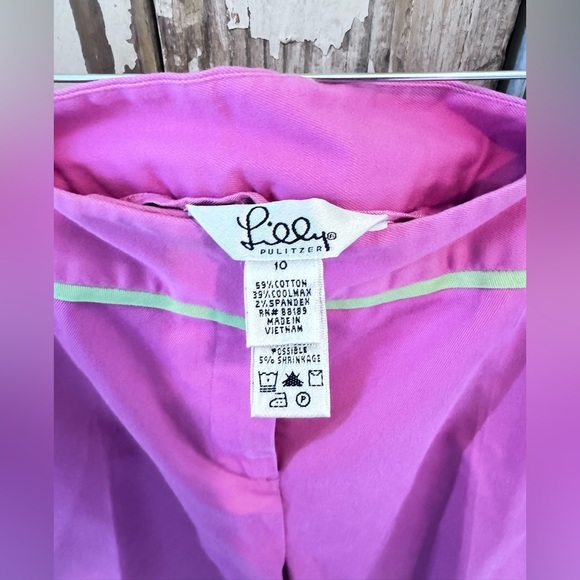 Lilly Pulitzer Pink and Green Polo Shirt & Short Set Vintage XL & Size 10 - Picture 16 of 16